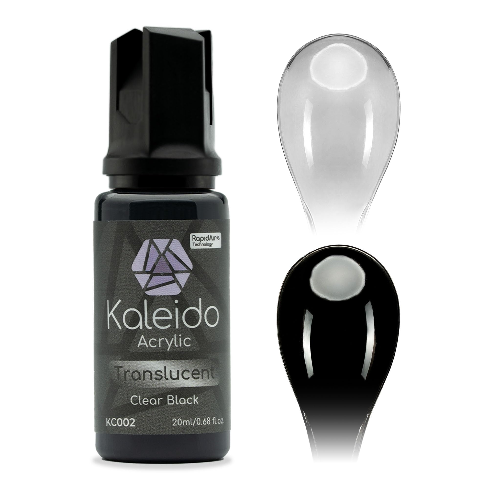 Gaahleri Kaleido Clear Colors 20ml KC002 Clear Black, Water-Based Acrylic, Airbrush Paint for Scale Models, Gundam, Mecha, Miniature, Figures, Car & Sci-Fi Kits, Pre-Thinned, Fast-Drying