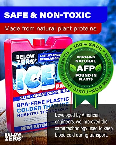 Miniatura 4 de Below Zero Paquetes de hielo de plástico rojo (paquete grande de 4)