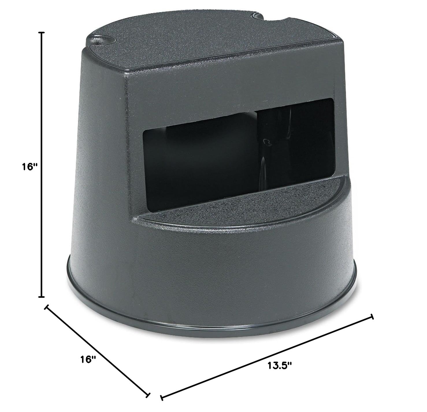 Rubbermaid 2523 Rolling Step Stool, Black