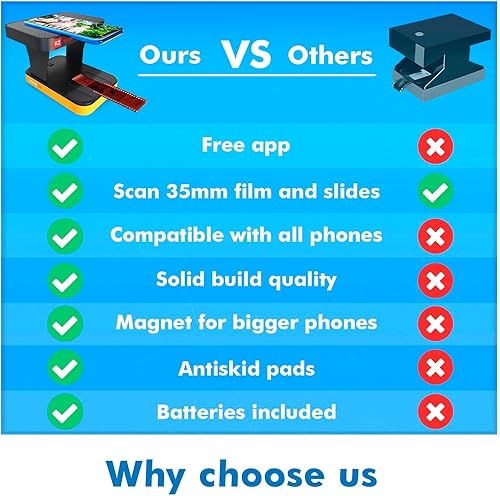 Miniatura 7 de KLIM Escáner de película móvil K2 de 1.378 in + nuevo 2024 + escáner positivo y negativo + escáner de diapositivas + escáner de fotos + kit de