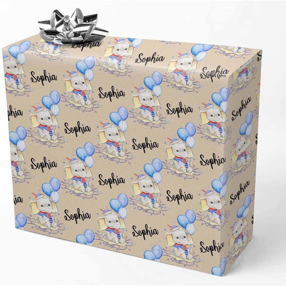 Custom Name Birthday Wrapping Paper Birthday Balloon