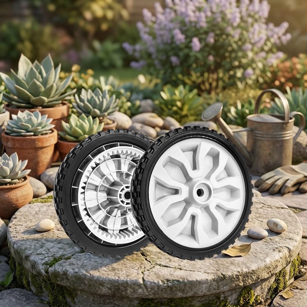 Rueda de cortacésped de 8 pulgadas 634-05281A compatible con troy-bilt TB290ES TB280ES - Neumático de transmisión para cortacéspedes de tractor de jardín (2 piezas)