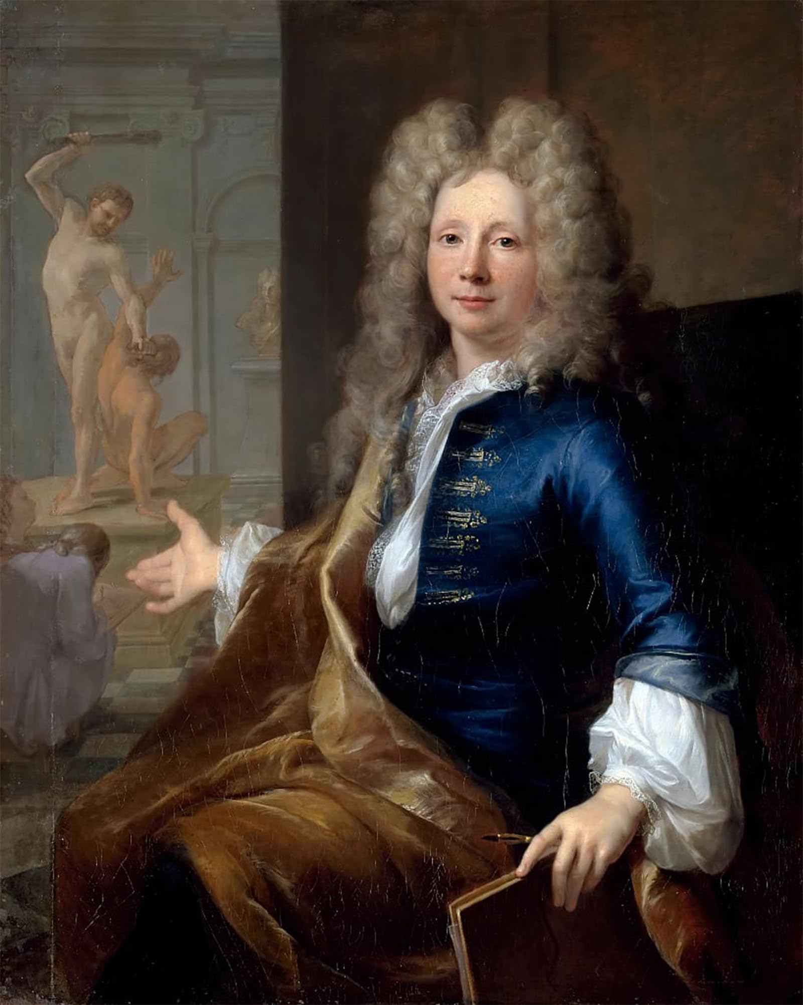 ARTXLXXBN Famous Painting Canvas Artwork Graffiti Print Portrait of Louis Boullogne the Younger by Louis Tocqué Portrait Canvas Image for Home Decor 60x90cm