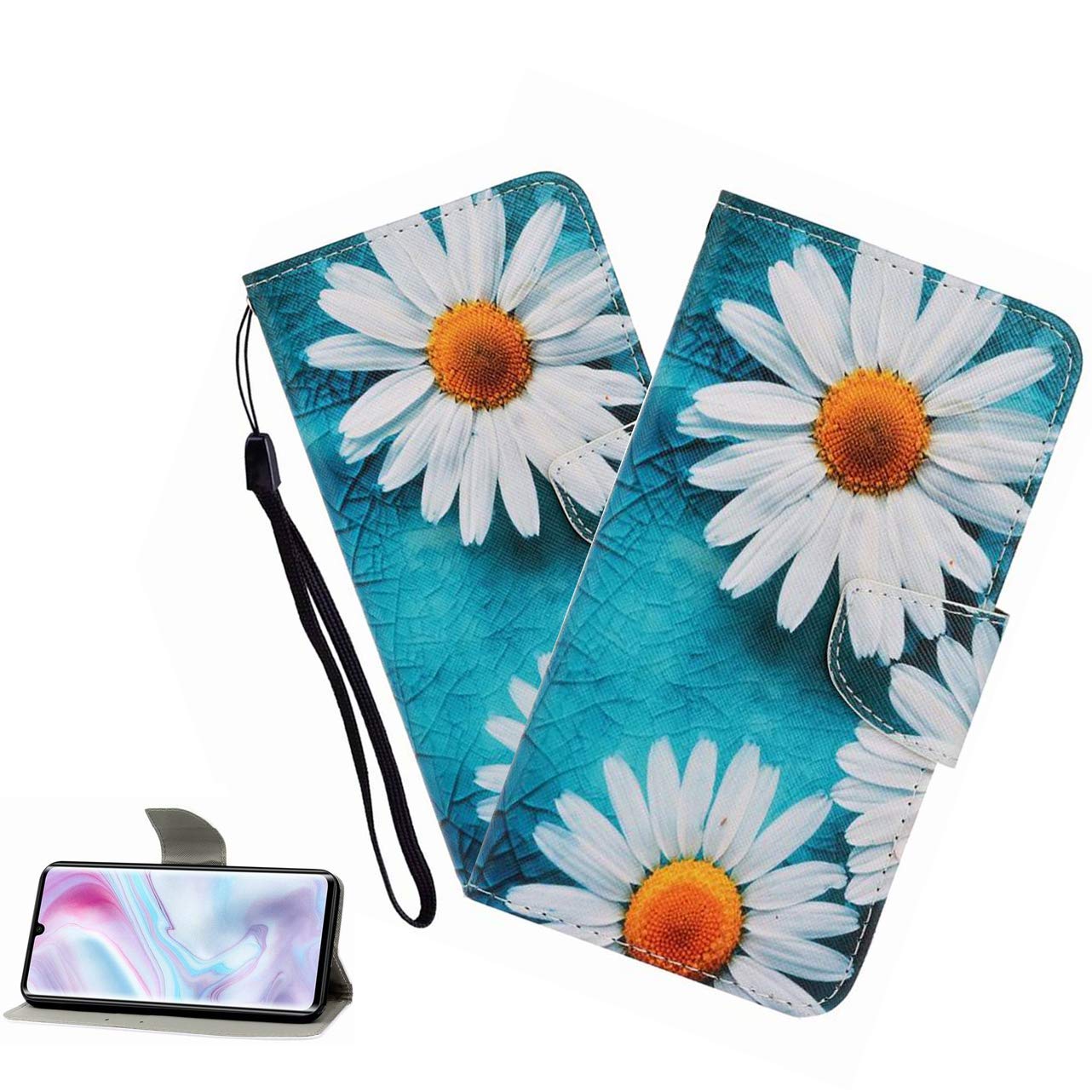 Custodia Portafoglio Per Redmi Note 9 Pro – Pittura Colorata Gatto E Lago – Pelle Sintetica, Antiurto, Con Supporto Magnetico - 3