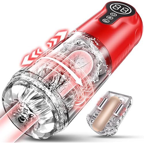 Male Masturbator Adult Penis Pump - Sex Toy Vibrator with 7 Thrusting Rotating & Vibrating Stimulation Modes, Electric Pocket Pussy Stroker & Male Sex Toy for Men Sexual Pleasure