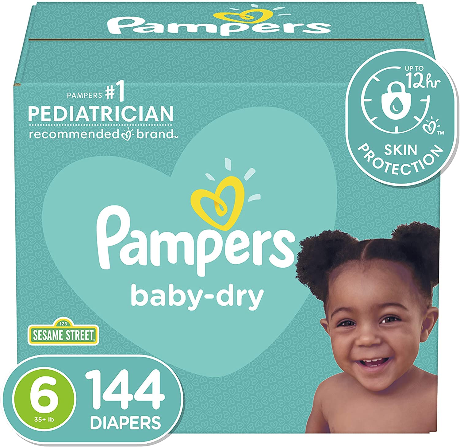 Diapers Size 6, 144 Count Pampers Baby Dry Disposable Baby Diapers