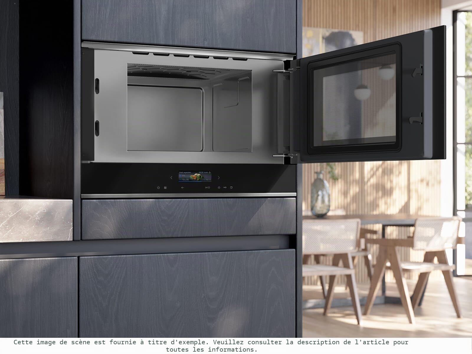 Siemens BF722R1B1 iQ700 Four à micro-ondes encastrable cookControl7 - Programmes automatiques, humidClean Plus - Nettoyage intérieur - CookControl Plus - Pour de bons résultats - Écran tactile TFT