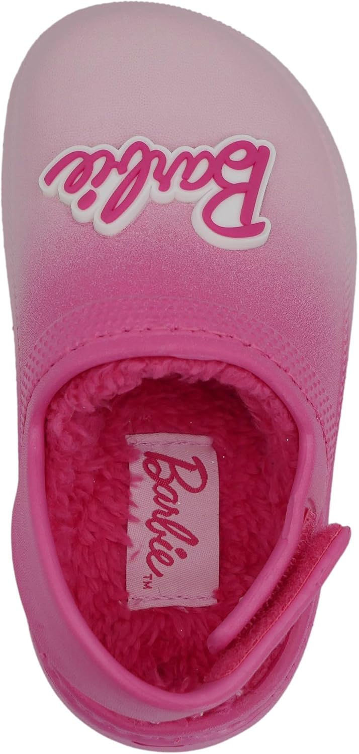 Barbie Toddler Girls' Faux Fur Lined Clogs with Adjustable Strap – Comfortable, Cozy, and Stylish Slip-On Shoes
