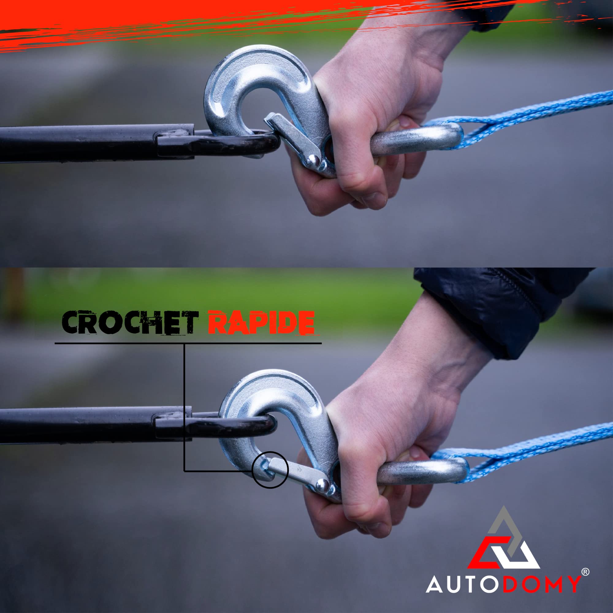 Sangle De Remorquage 4x4 Autodomy 21.000 Kg - 5m Élingue Levage Résistante Abrasion