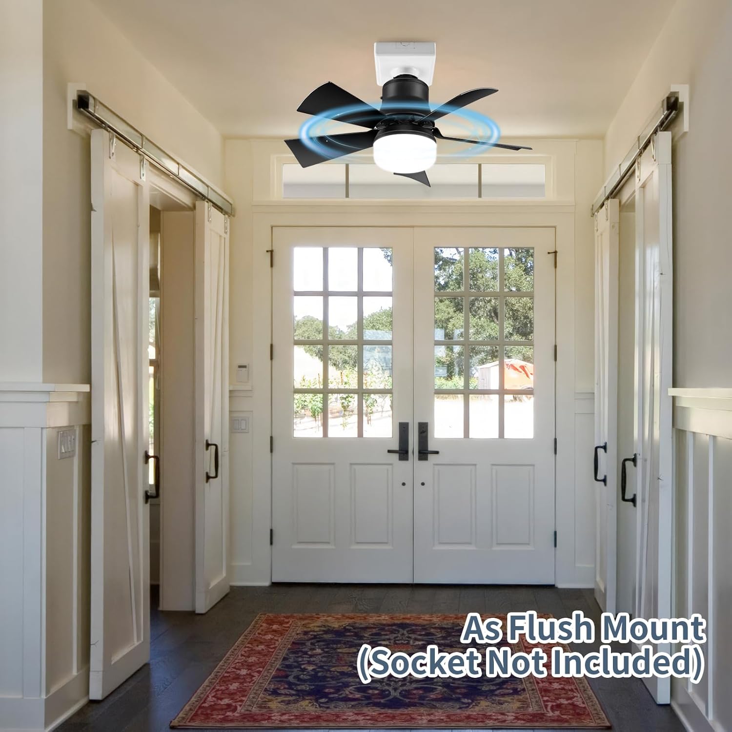 15.7" Plug in Ceiling Fan with Light, Small Hanging Fan Light Air Cooler Circulator, Hanging Gazebo Fan with Plug in Cord for Indoor Outdoor RV Bedroom Desk Boat Coop Travel Tent Cubicle Fan Light image 5 of 7 B0DD3V3P8K