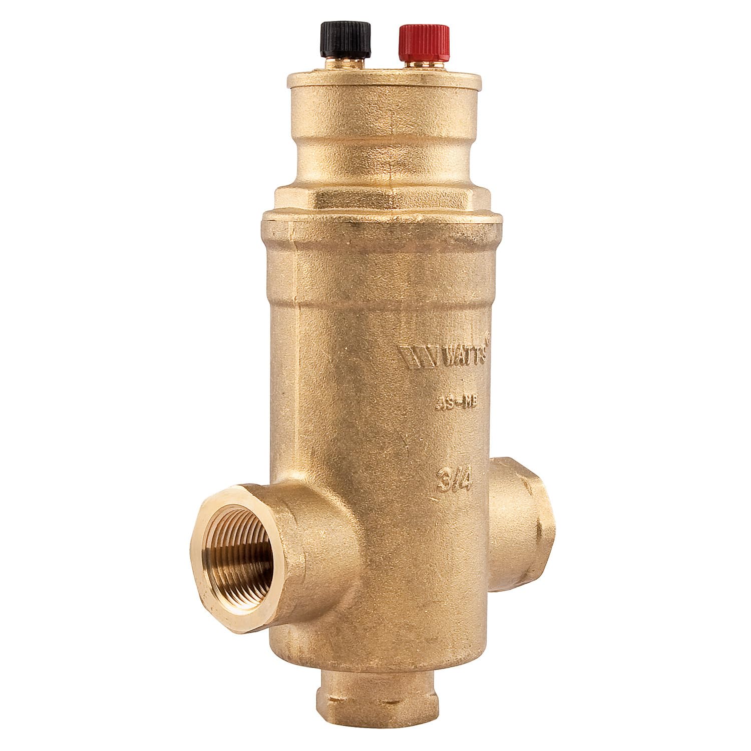 Watts AS-MB FPT Microbubble Air Separator For Hydronic Heating Systems, 3/4 Inch, Female Threaded End Connections, Forged Brass Body, Includes High Capacity DuoVent Air Vent Assembly