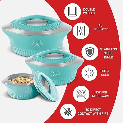 Miniatura 3 de Milton Royal - Cacerola interior de acero inoxidable con aislamiento regular, (28.1 fl oz, 1,27 litros, 1,8 litros), color azul, sin BPA, grado