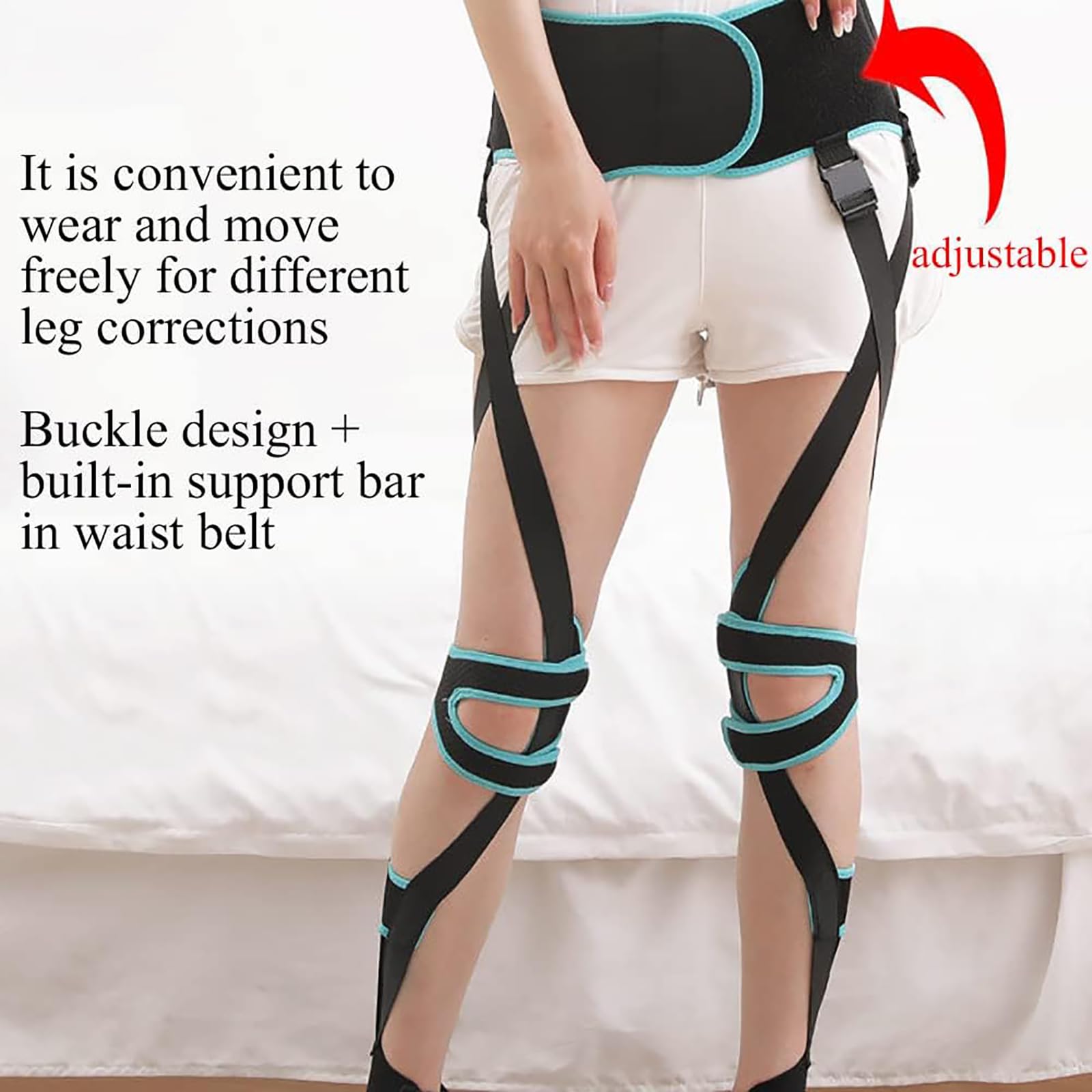 O/X - Cinturón corrector de pierna ajustable, con soporte de cintura, diseño ergonómico para adultos y niños, ayuda de corrección física científica