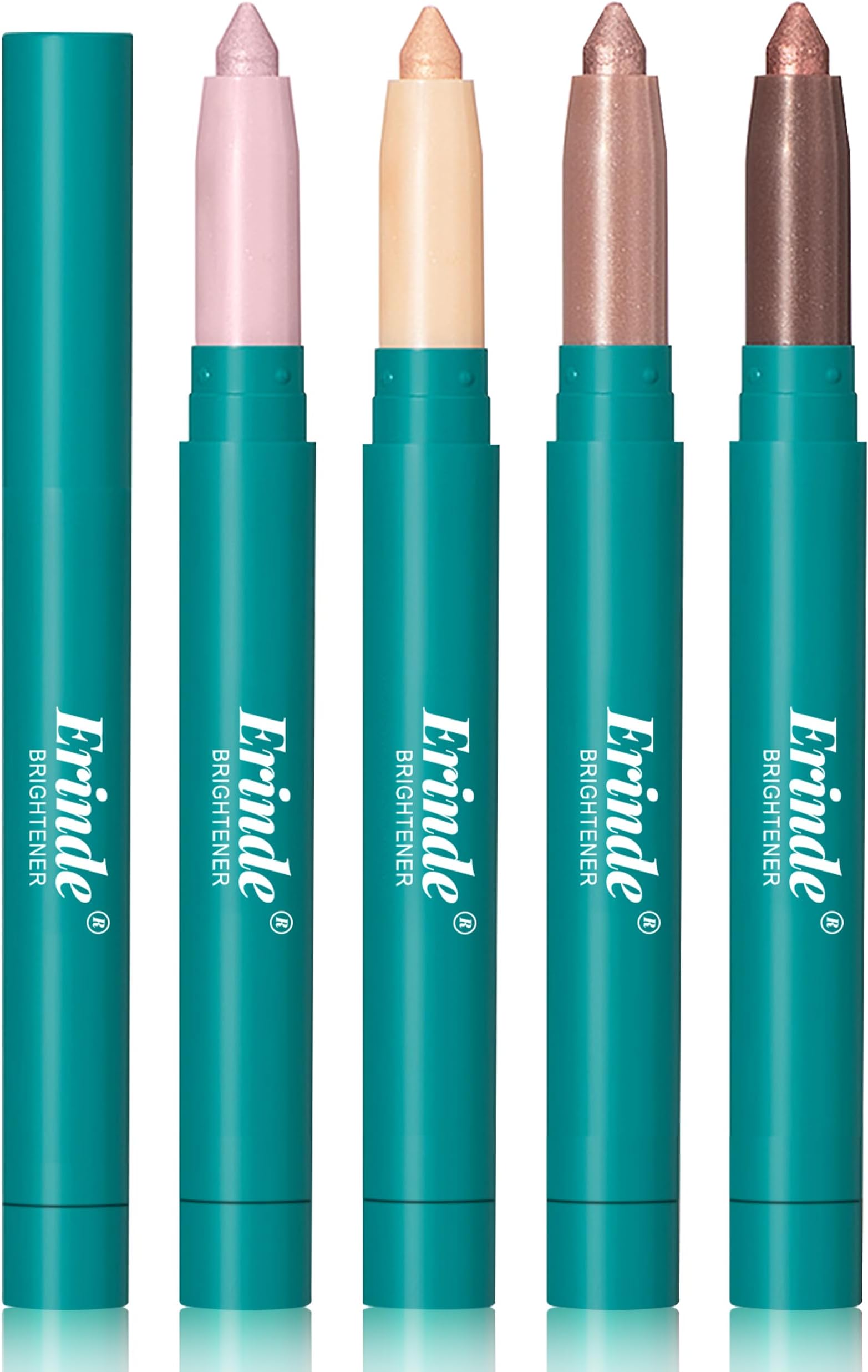 Erinde 4 Colors Eyeshadow Stick, Eye Brightener Stick, Shimmer Creamy Eye Shadow Makeup, Long Lasting Waterproof Glitter Highlighter Eye Liner Pencil Set
