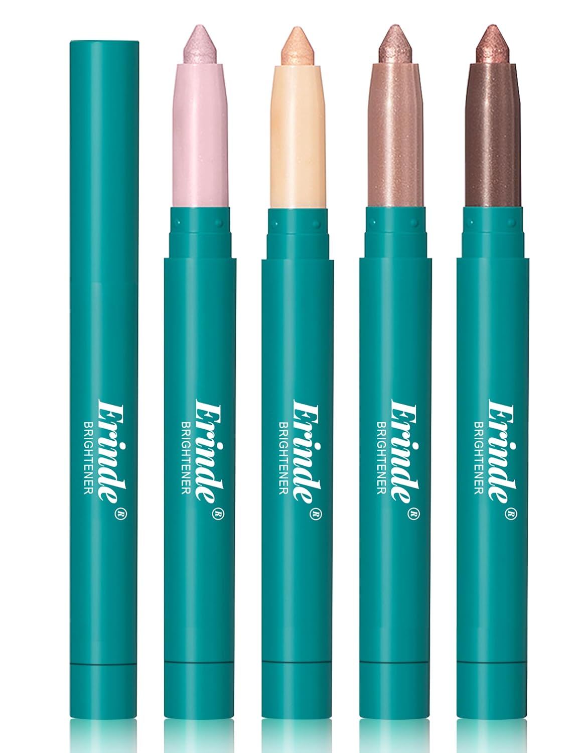Erinde 4 Colors Eyeshadow Stick, Eye Brightener Stick, Shimmer Creamy Eye Shadow Makeup, Long Lasting Waterproof Glitter Highlighter Eye Liner Pencil Set 4PCS