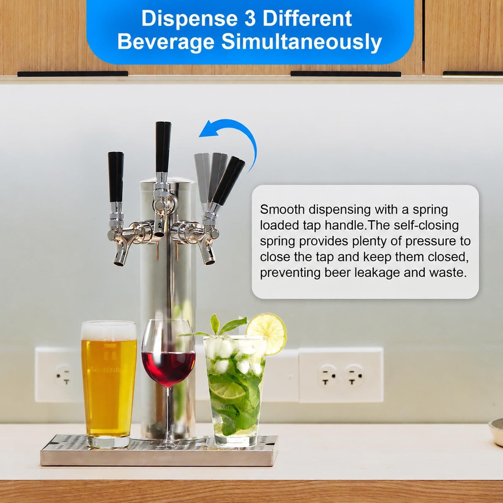 Amazon.co.jp: Kegerator Tower スタンダード 3タップビールタワー