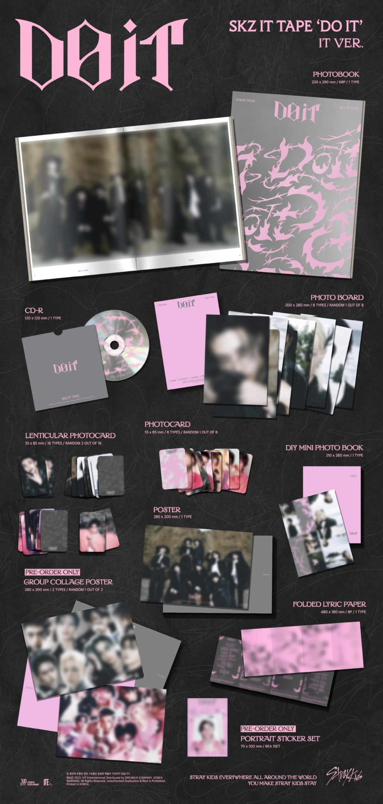 Amazon.com: Stray Kids DO IT SKZ IT TAPE Album with Tracking