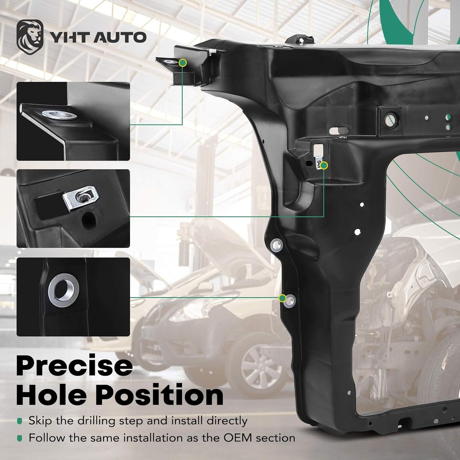 YHTAUTO Radiator Support Fit for Ford Explorer 2011-2015, Radiator Core Support Assembly