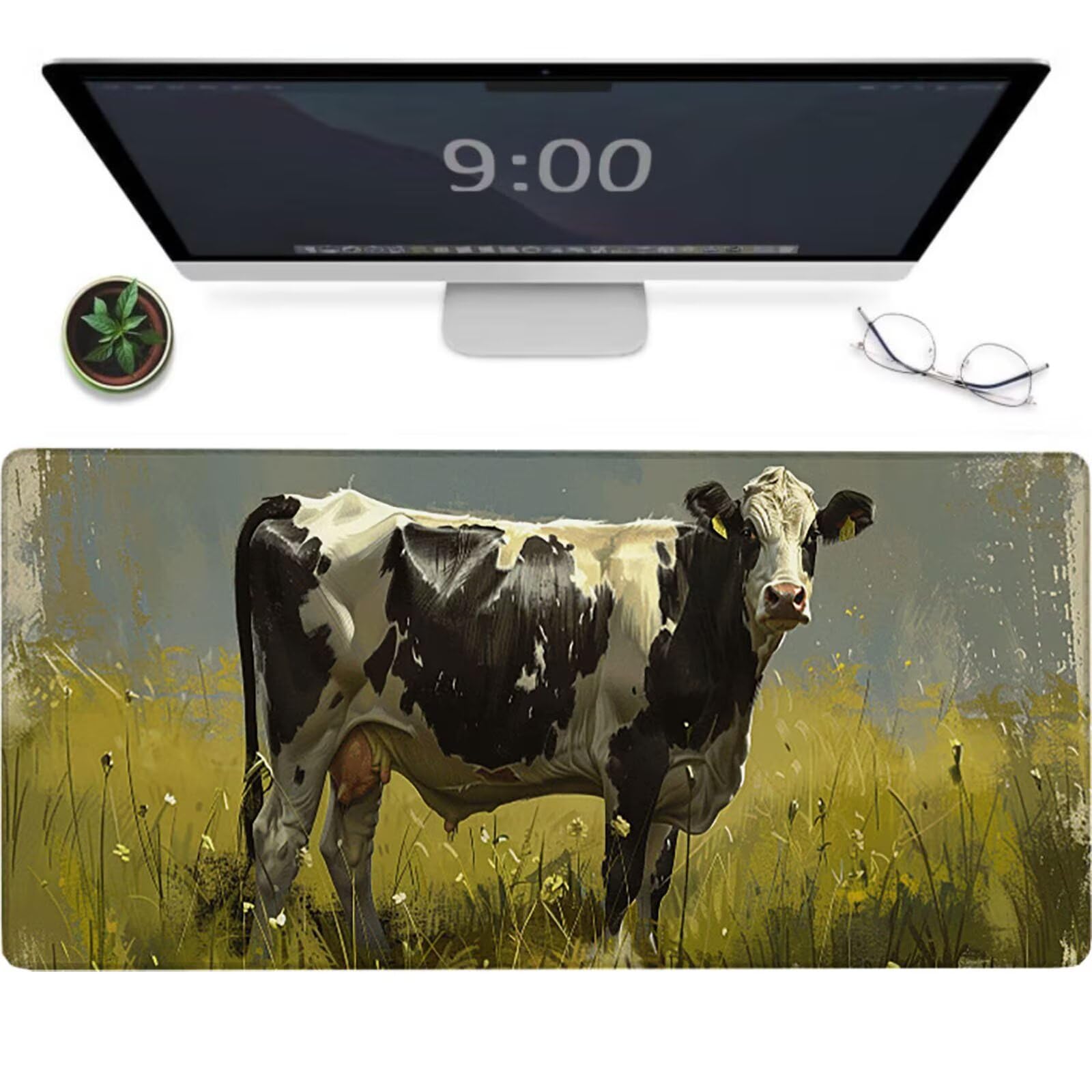Podkładka pod mysz dla graczy 1600 x 800 x 3 mm, duża zielona podkładka pod mysz, podkładka pod mysz z wołem wodoodporna i antypoślizgowa, wielofunkcyjna duża podkładka pod klawiaturę i mysz,