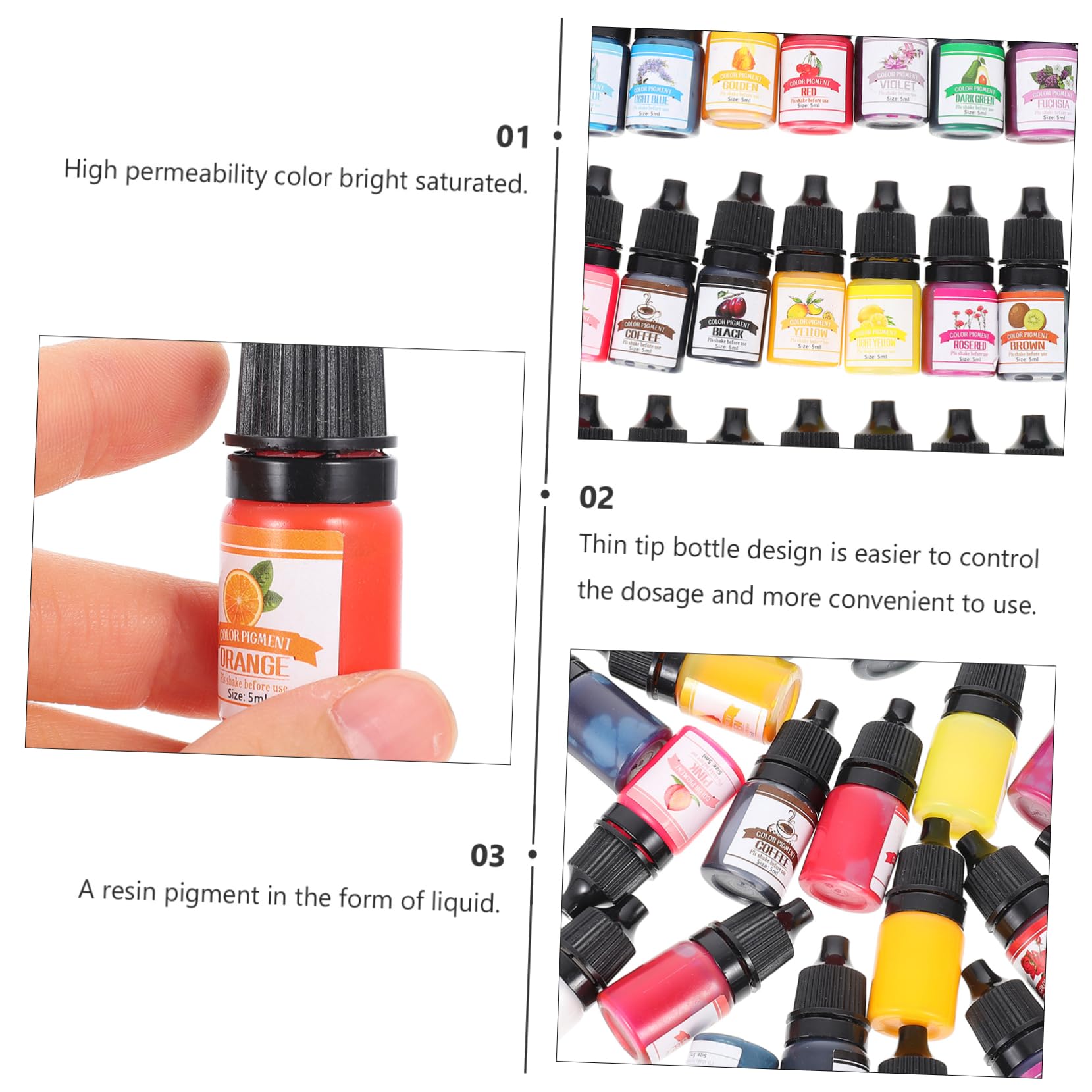 Housoutil 2 Stück Bunte Farbpigmente für Epoxidharz Farben Konzentrierte Uv Farbstoffe Flasche für Diy Schmuckherstellung und Kreative Projekte für Resin Kunsthandwerk und Bastelarbeiten