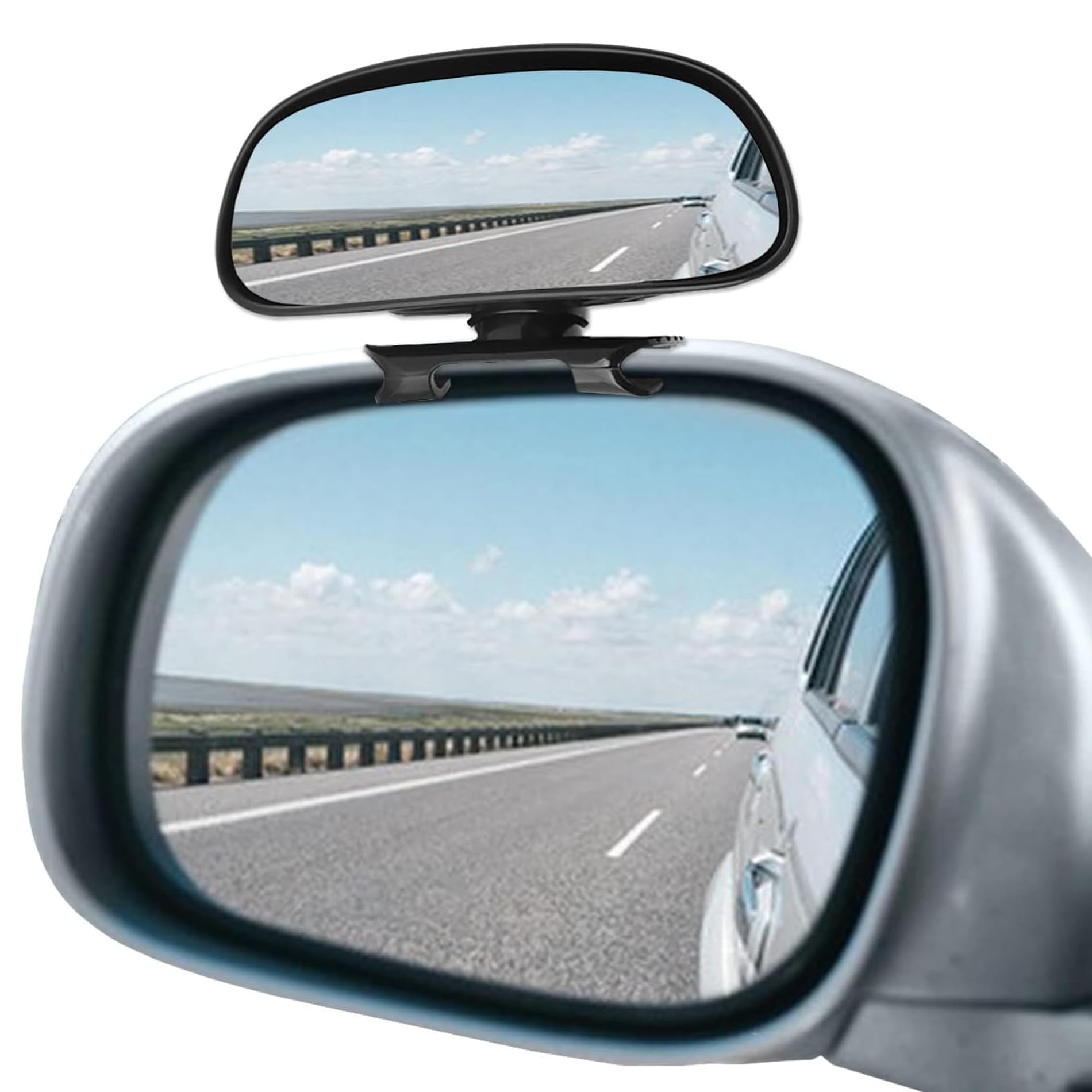 Car Blind Spot Mirror, Adjustable 360 Degree Rotation Angle Car Auxiliary Convex HD Glass Side Exterior Rearview Mirror with Snap Way Clip On and Sticker Universal for Auto, Cars, Truck, SUVs