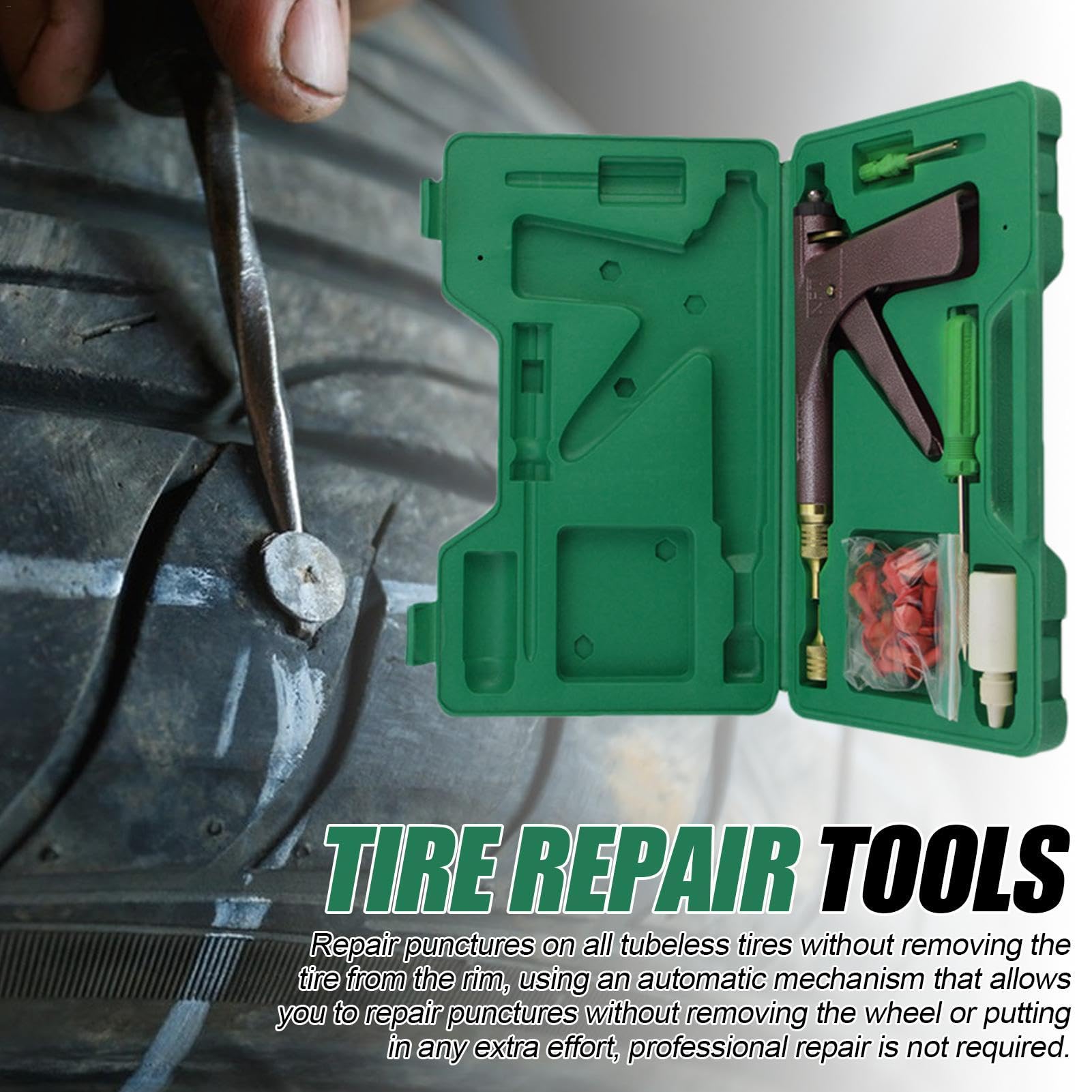 Reifendübel Reparaturset - Tubeless Reifenreparatur Reifenpunktion Reparaturset | Reifendübel Reparaturset Quick Fix Tool Pilzstopfen Kit Tragbare Tubeless Tire Punk Reparaturset