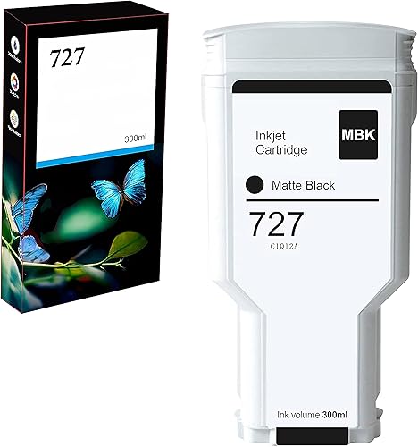 Compatible con HP 727 negro mate 300ML tinta de tinte remanufacturado cartucho de tinta de repuesto para HP 727 para HP 727 para HP 727 MBK para