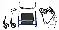 Vista 8 de Lumex Set n' Go - Andadores con asiento para personas mayores, altura ajustable, color azul