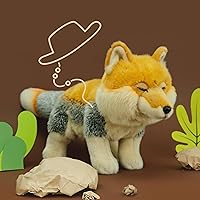 Vista 5 de Peluche de zorro tibetano esponjoso, peluche de zorro, muñeca de zorro, zorro tibetano de peluche realista