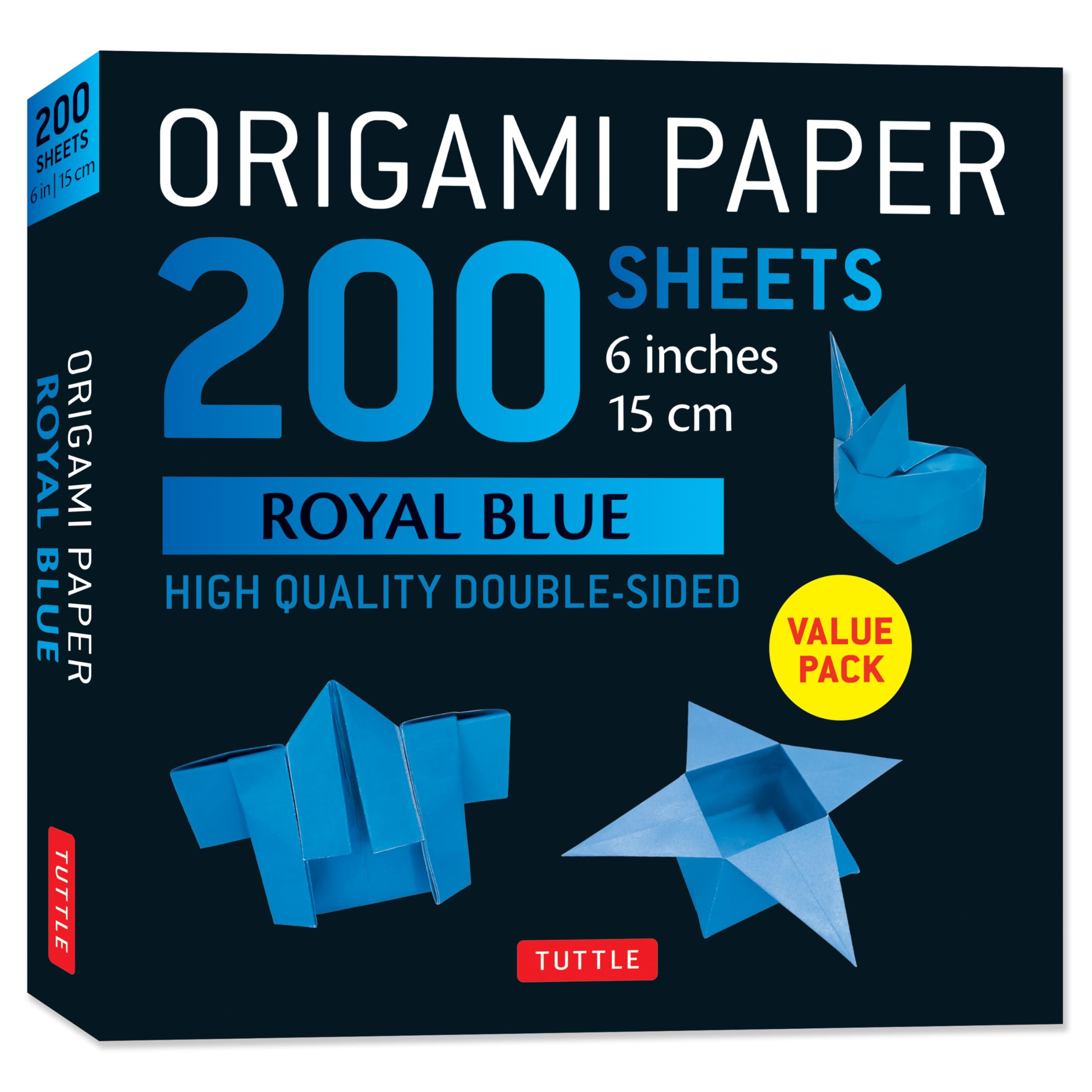 Origami Paper 200 sheets Royal Blue 6" (15 cm): Solid Blue Double-Sided Origami Sheets with Instructions for 9 Projects: Solid Royal Blue 200 ... and folding instructions for 9 projects.