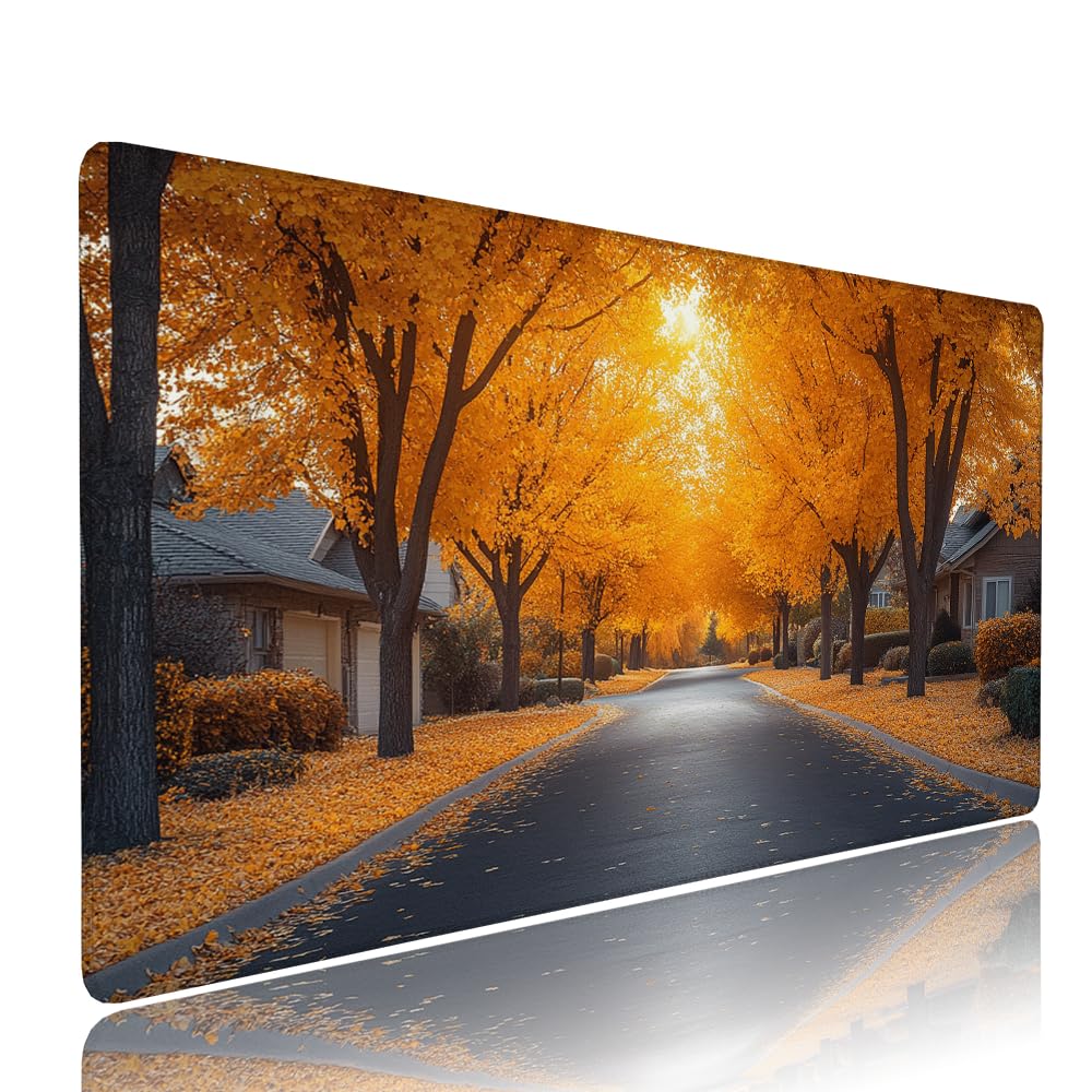 Alfombrilla de Mouse para Juegos, Giallo, XXL, Antideslizante, Impermeable, Diseño de Albero, Extendido, Grande, 1200x600x3mm, para PC, Laptop, Ufficio, Famiglia d-628