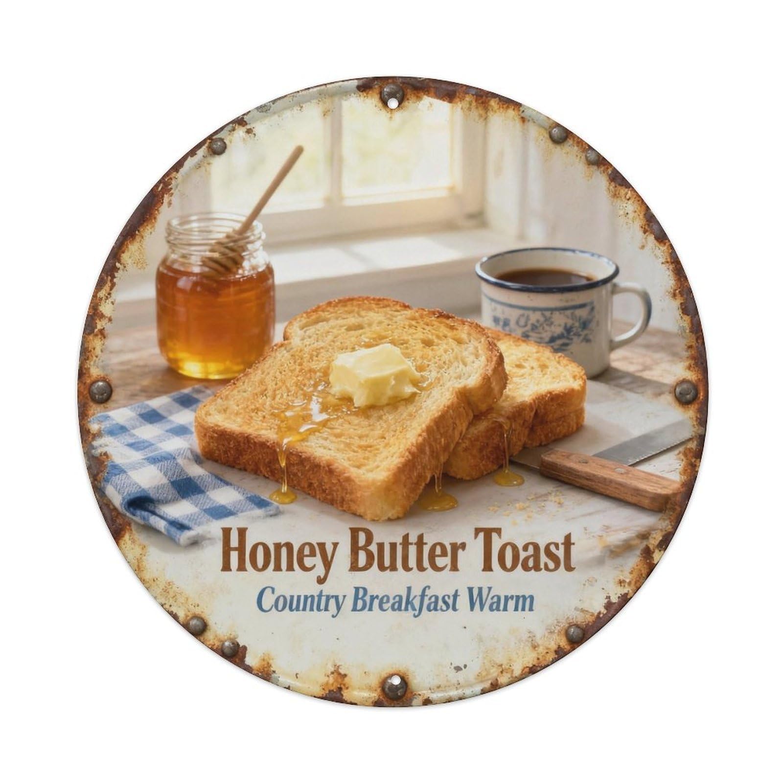 Honey Butter Toast Metal Tin Sign Plaque