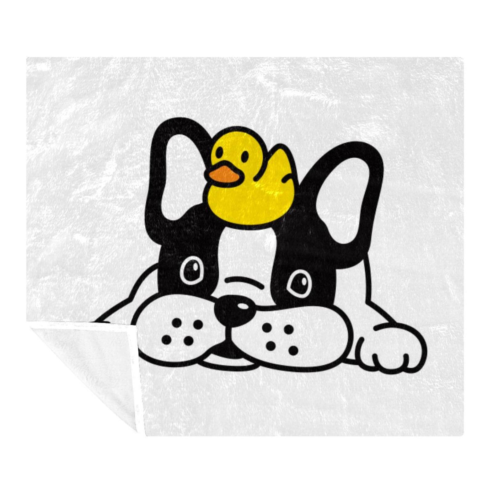 Couverture polaire super douce pour chien bouledogue français canard, chiot