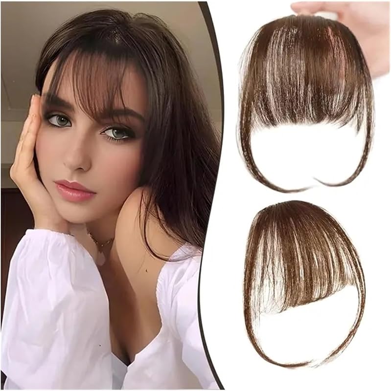 Bangs Hair Synthetic Air Bangs Styling Tools Clip In Hair Extension Fake Invisible Fringe Natural Black Brown Bangs Hair Accessories Bangs Hair Clip(K18-2)