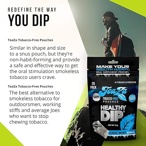 Miniatura 4 de TeaZa Bolsas de energía a base de hierbas, alternativa al tabaco, sin nicotina, sin humo, tabaco alternativo y bolsas de inmersión saludables, Cool