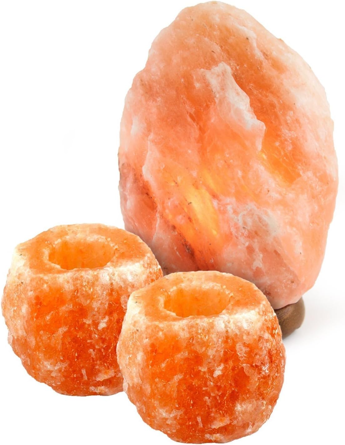 Bioexcel Crystal Salt Lamps Himalayan Lamp & Tea Light Candle Holders, Dimmer Switch & Bulb, 15-17 lb