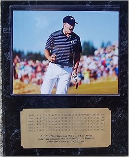 Jordan Spieth 2015 Us Open Golf Champion Winning Putt 8x10 Photo Plaque with Engraved Scorecard