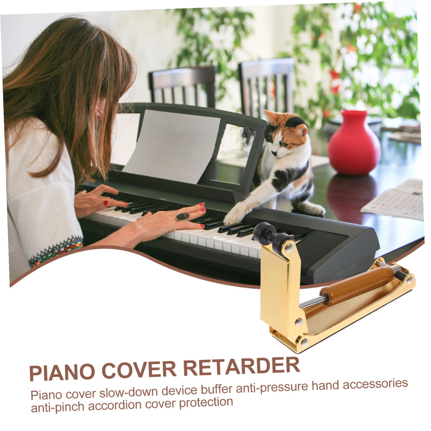 Abaodam Klavier Slow Fall Gerät aus Metall und Abs Resin zur Gepufferten Klavierabdeckung Praktisches Klavierzubehör für Sicheren Tastaturschutz bei Musikern
