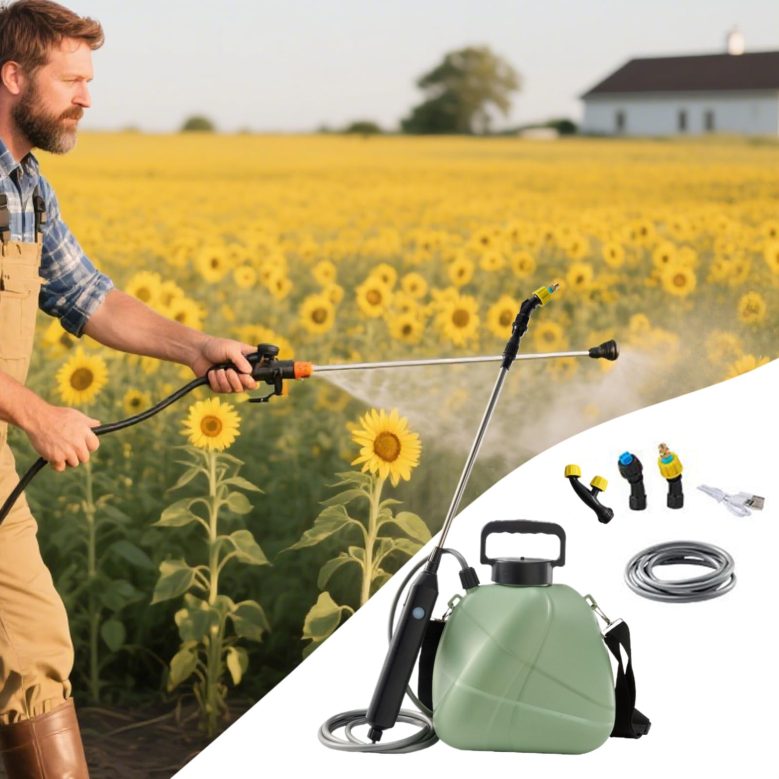 Spruzzatore Elettrico Da Giardino Per Innaffiamento Piante 5 Litri | Spruzzatore Antigoccia Da Giardinaggio Per Proprietari Agricoltori Pulitori Paesaggisti Terrazzo Giardino Fattoria Campeggio