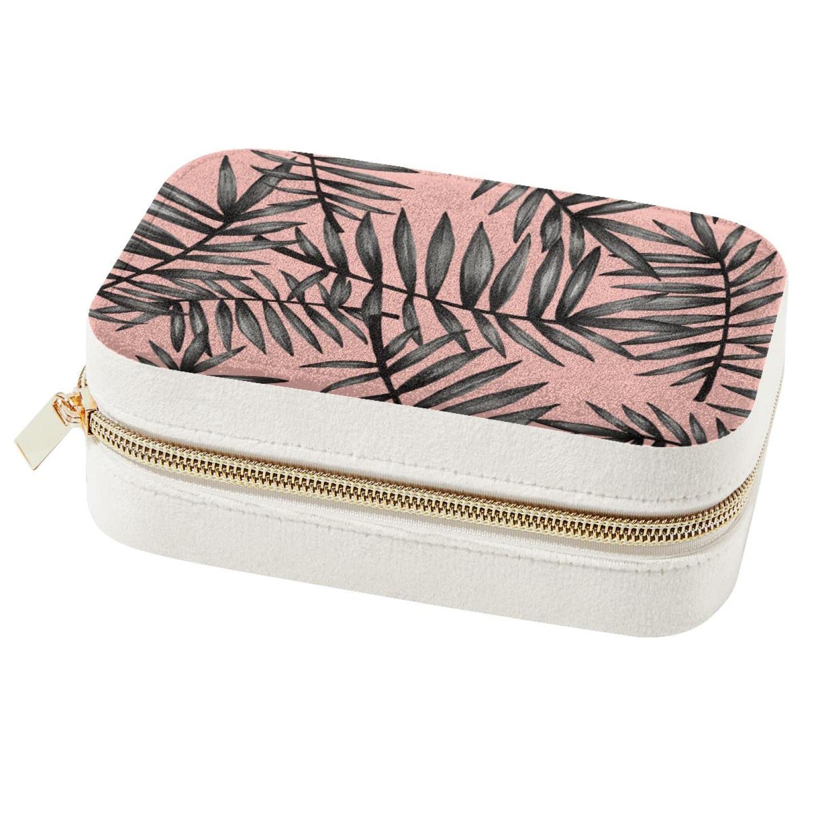 Boîte à bijoux de voyage tropicale rose : l'écrin idéal pour vos vacances