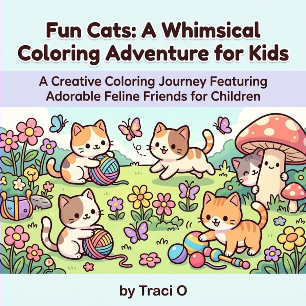 Fun Cats: A Whimsical Coloring Adventure for Kids: A Creative Coloring Journey Featuring Adorable Feline Friends for Children