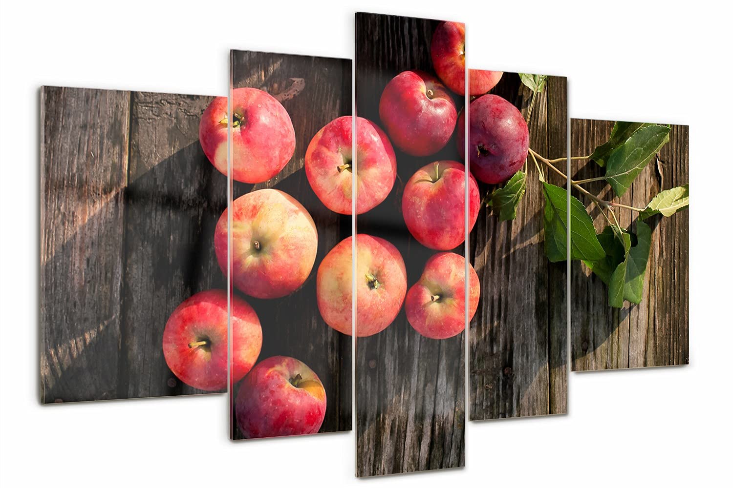 Tableau sur verre 5 pièces Tulup 170x100cm design de pommes sur la table