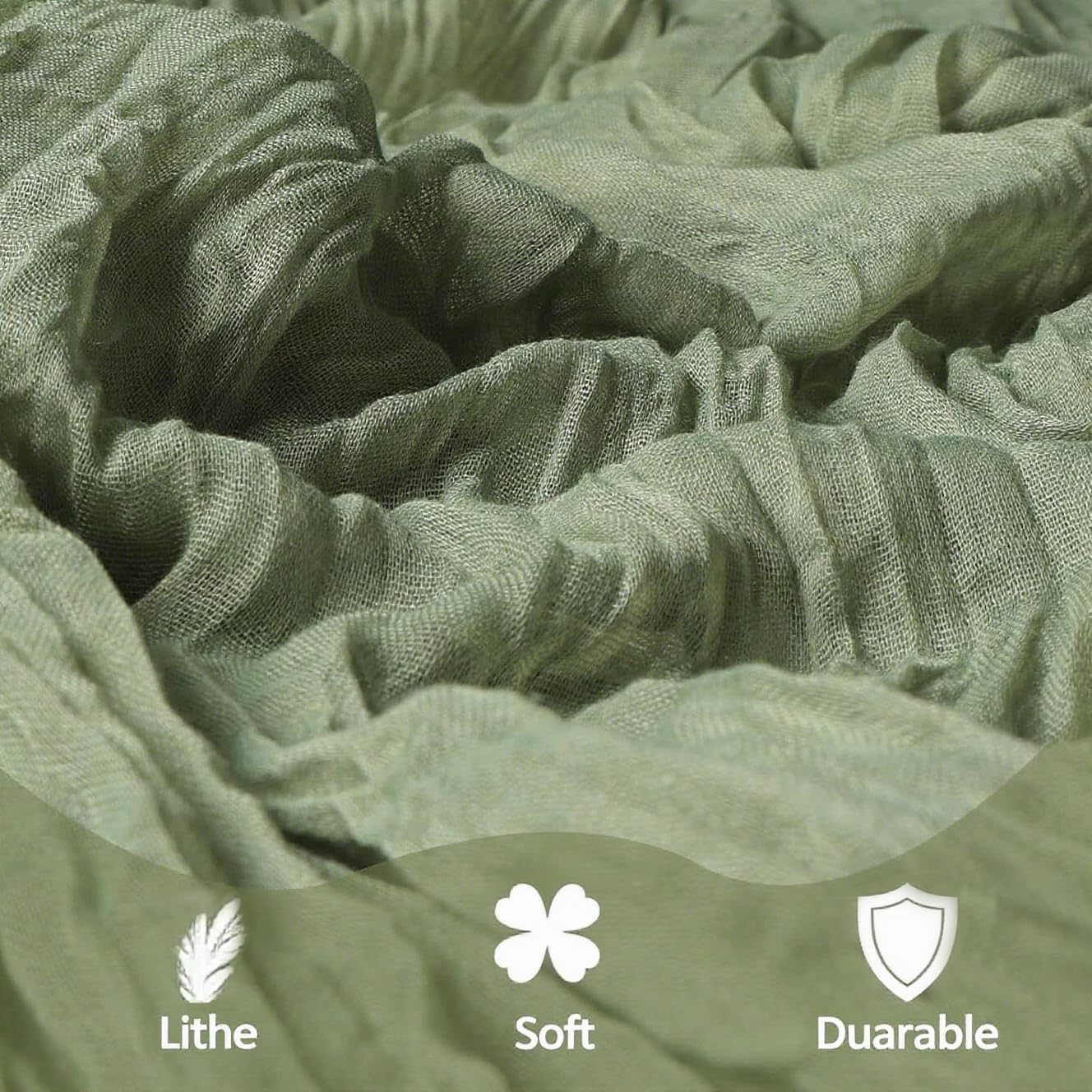 10 Pack Sage Green Cheesecloth Table Runner 10ft Boho Gauze Fabric Cheese Cloth Table Runner 35 x 120 Inch Rustic Sheer Runner for Romantic Wedding Birthday Baby Shower Party Table Decoration