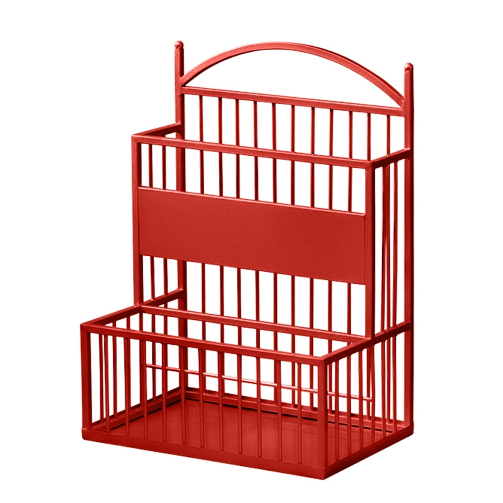 GHHVFEC Large Capacity Umbrella Stand with Drainage Tray, Hook Design for Hotel or Office Entryway, Stylish Red Color, Dimensions: 36x25x60cm
