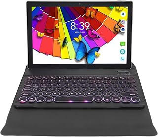 Tablet de 10 polegadas com teclado, tablet 2 em 1 2023 Android11 com capa mouse Stylus, 8 GB de RAM 128 GB ROM, tablets de computador PC para trabalho de entretenimento, câmera dupla (cinza)