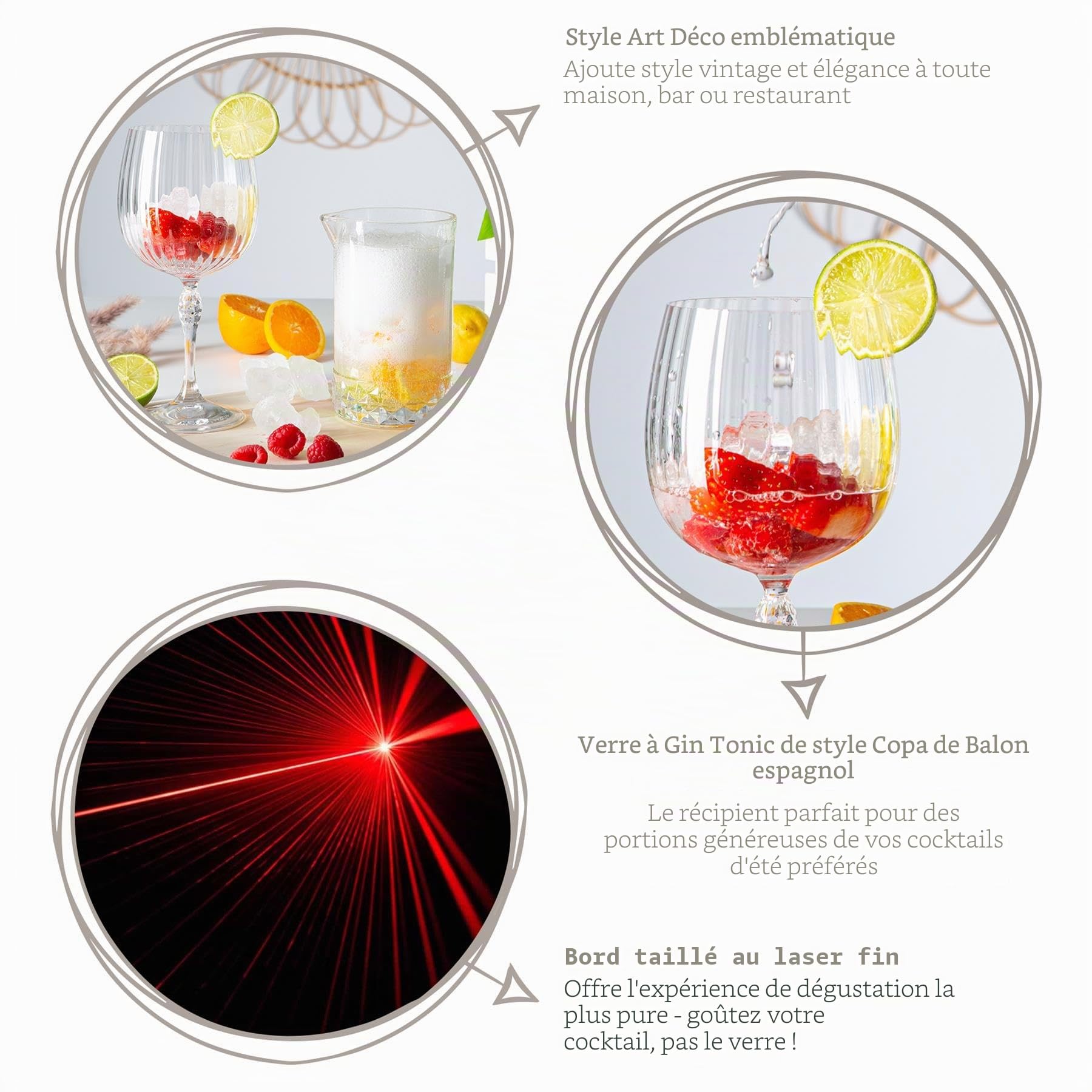 Bormioli Verre à Gin América's 74 Cl-Lot de 6