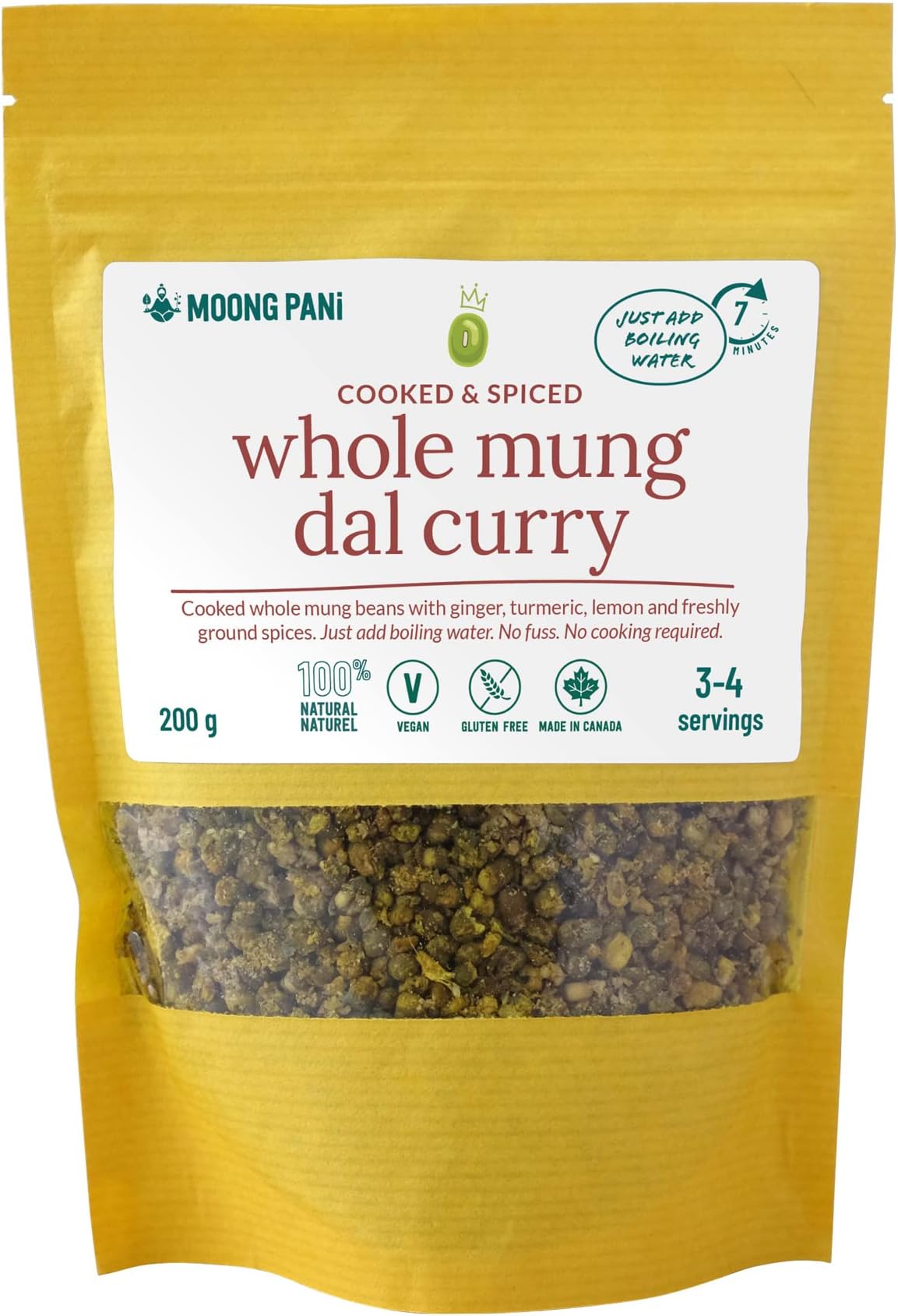 Sponsored Ad - WHOLE MUNG DAL CURRY | Made with cooked, spiced and dehydrated green whole mung | Vegan | Gluten-Free, Soy-Free | All Natural | Ready in 7 mins | 4 servings