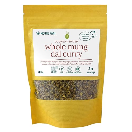 Miniatura 3 de Curry entero MUNG DAL | Hecho con mungo verde entero cocido, especiado y deshidratado | Vegano | Sin gluten, sin soja | Todo natural | Listo en 7