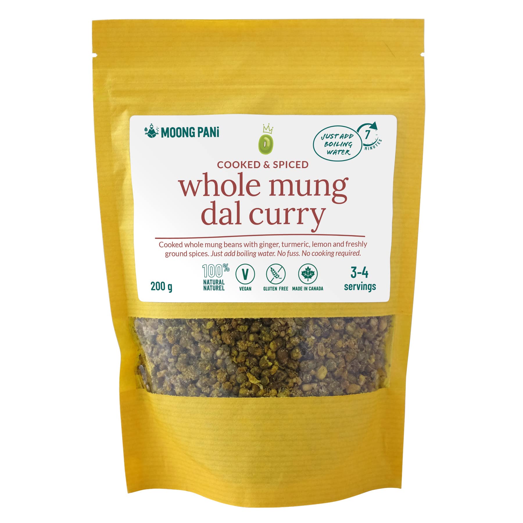 Sponsored Ad - WHOLE MUNG DAL CURRY | Made with cooked, spiced and dehydrated green whole mung | Vegan | Gluten-Free, Soy-Free | All Natural | Ready in 7 mins | 4 servings