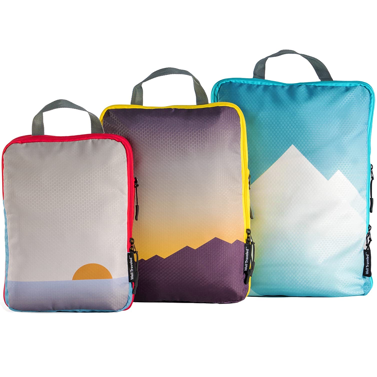 WELL TRAVELED 3piece set Compression Packing Cubes For Travel, Double